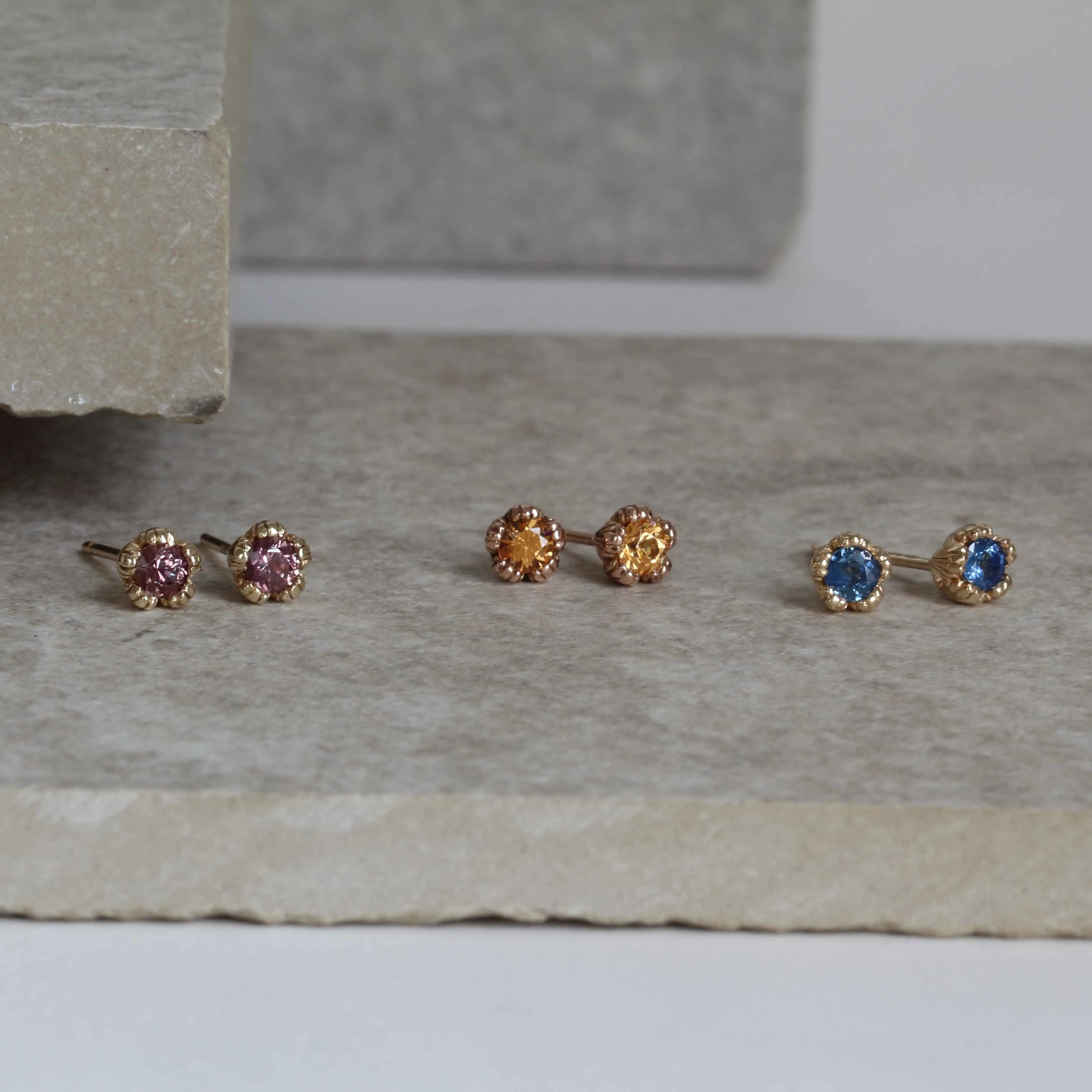 Villa Spessartite Garnet Stud Earrings