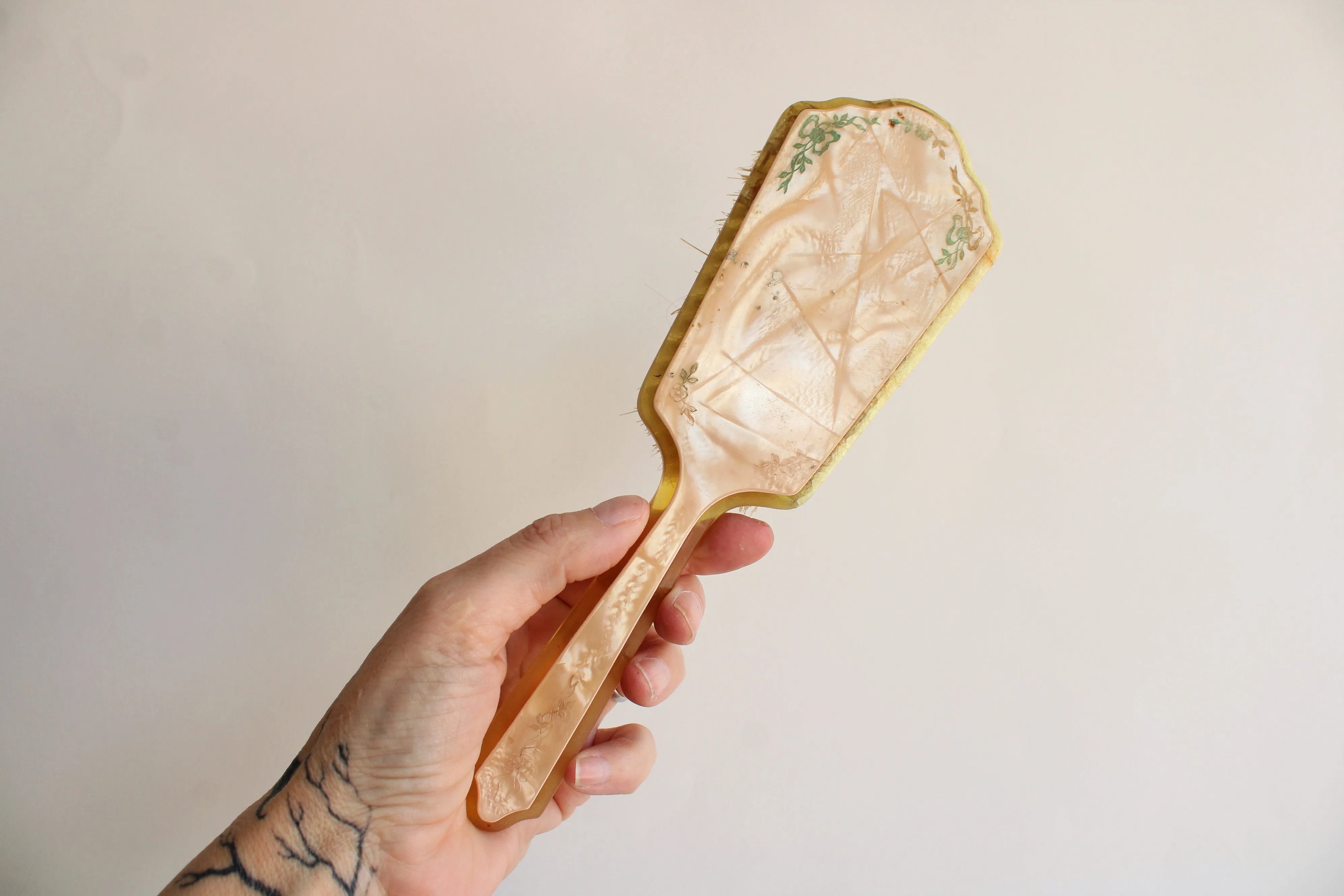 Vintage 1950s Lucite Brush and Comb Set