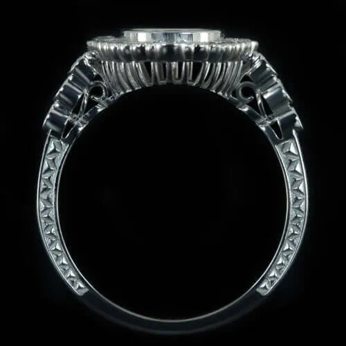 VINTAGE STYLE DIAMOND BEZEL 9x7 2ct OVAL MOUNT ENGAGEMENT RING SETTING HALO 14K