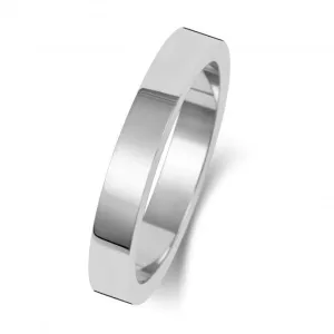 Wedding Band 18K Flat Flat 3 mm-1.4 Wedding  Ring WQ173WM/I