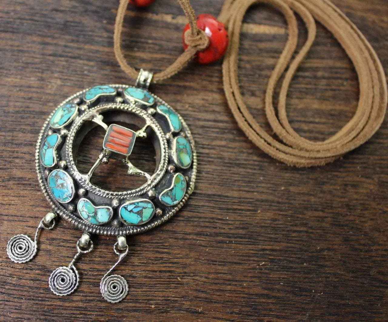 Wheel of Turquoise Necklace