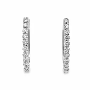 White Gold 1 CTW Diamond Hoop Earrings
