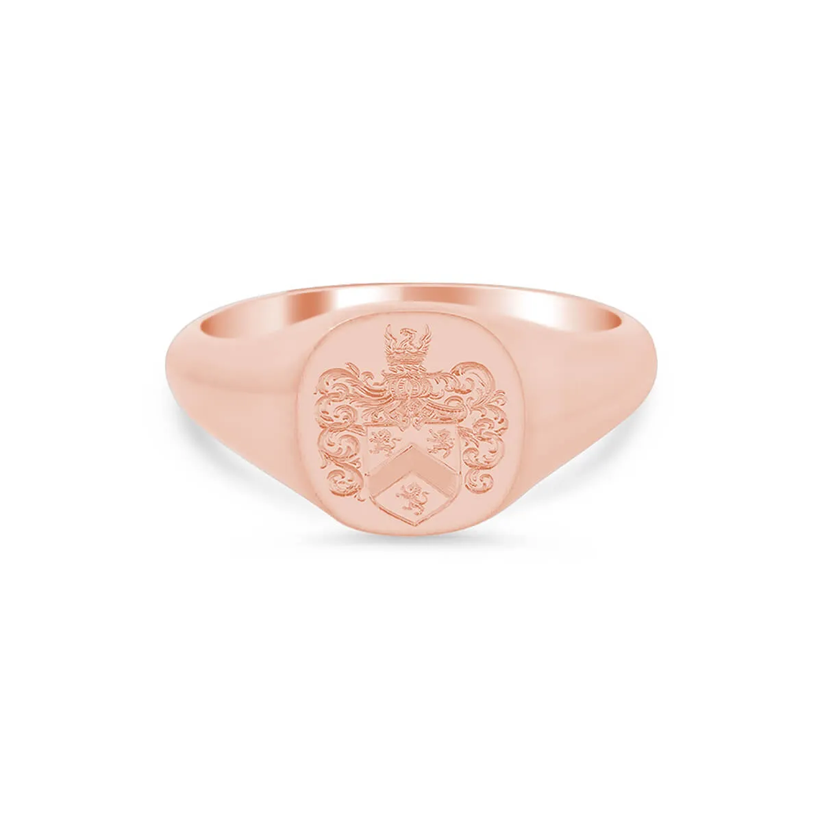 Women's Square Signet Ring - Small - Hand Engraved Family Crest / Logo