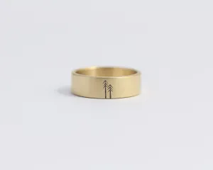 Woodland Ring in Yellow Gold - Wide