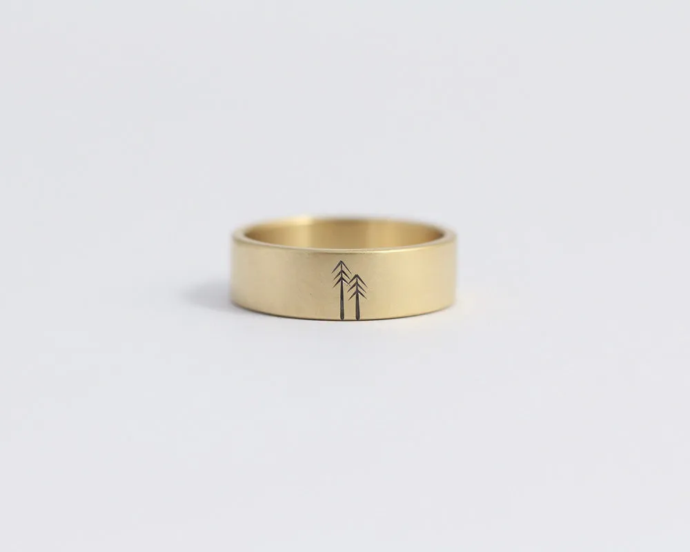 Woodland Ring in Yellow Gold - Wide
