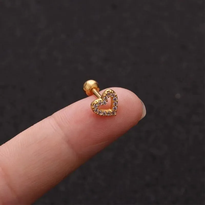 Zircon Cartilage Stud Earring: Elegant Helix Body Jewelry for Women