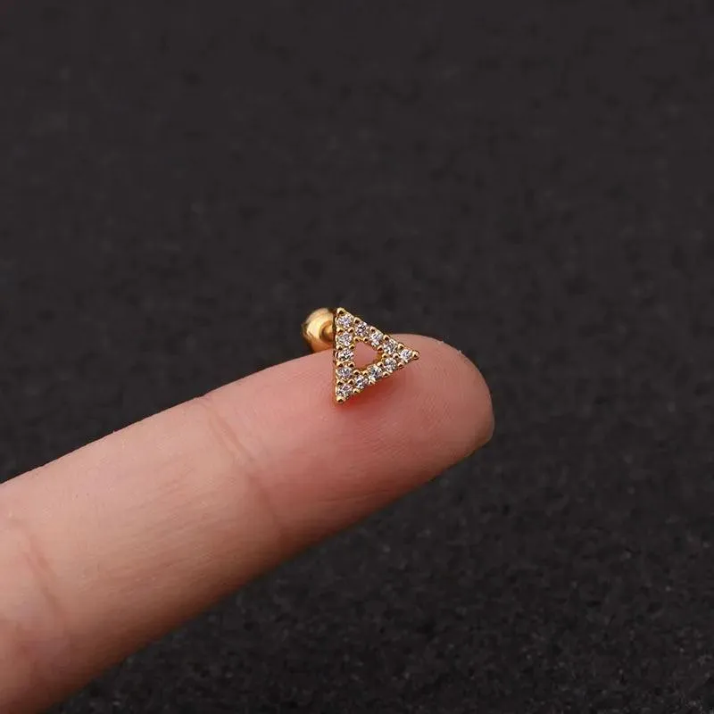 Zircon Cartilage Stud Earring: Elegant Helix Body Jewelry for Women