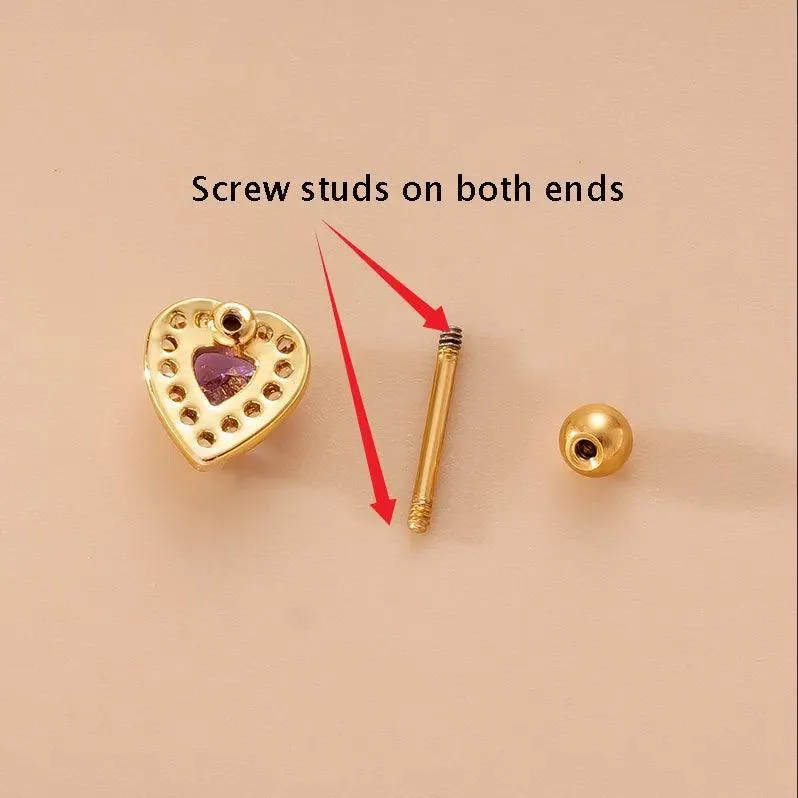 Zircon Cartilage Stud Earring: Elegant Helix Body Jewelry for Women